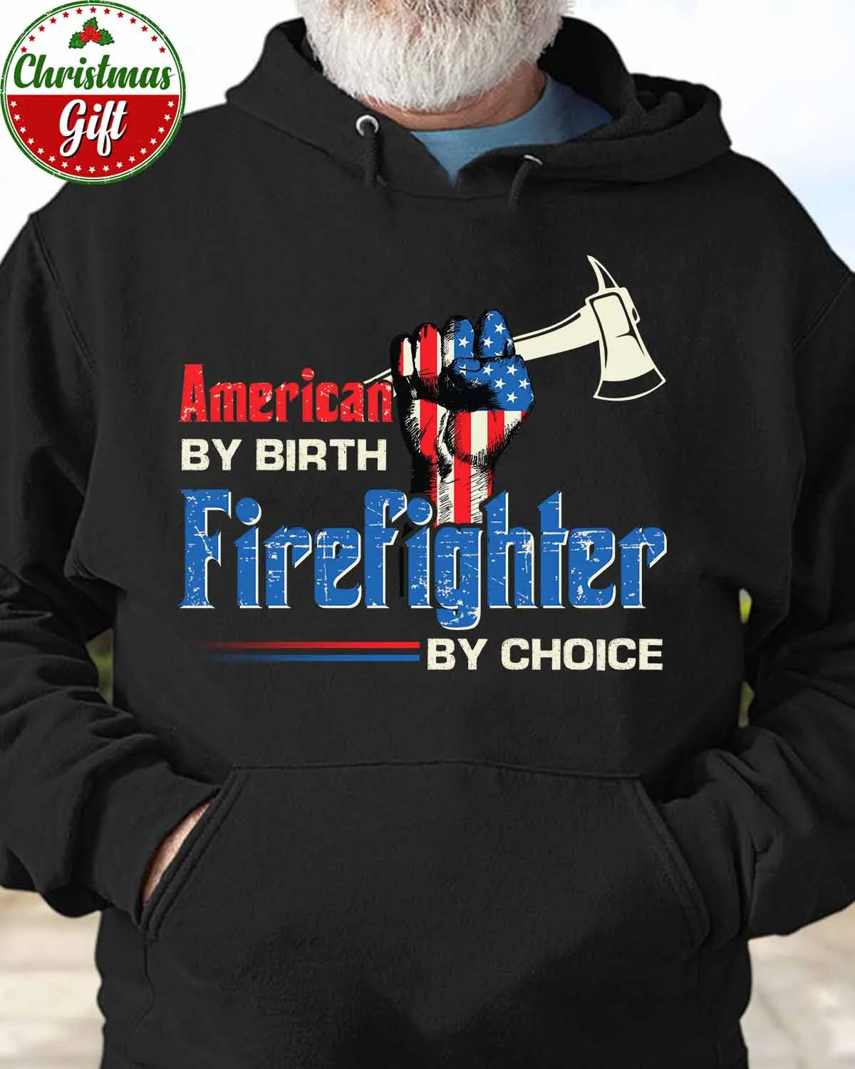 Shop Firefighter Black Hoodie – American by Birth, Firefighter by Choice #071222BYCHO7FFIREZ6