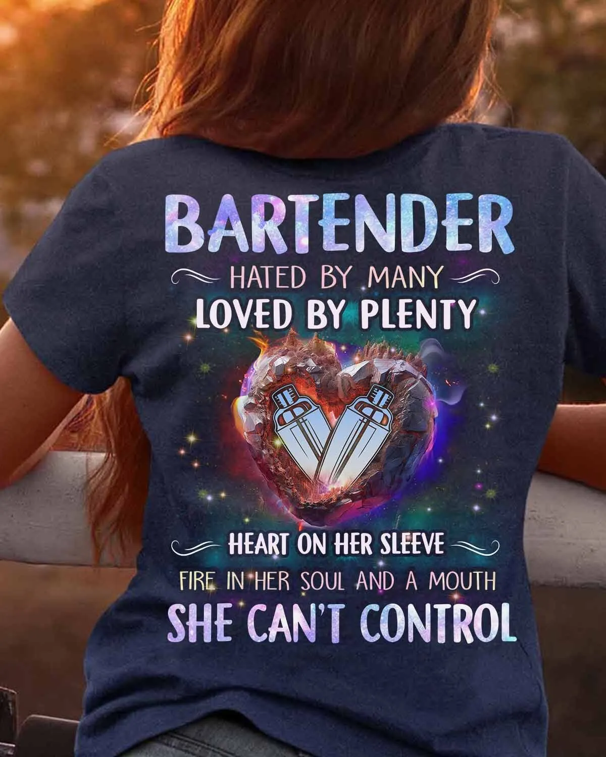 Unique Bartender T-Shirt | Humorous Graphic Design | USA Blue-Collar Clothing #F110723BYPLE10BBARTZ2