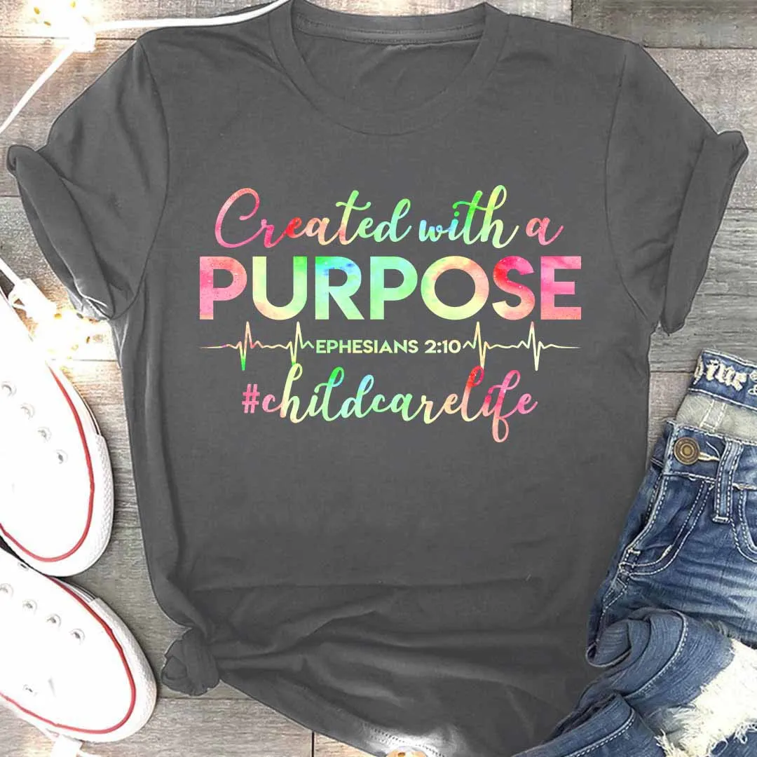 Awesome Childcare Provider T-shirt-#F110624CREWI2FCHPRZ4