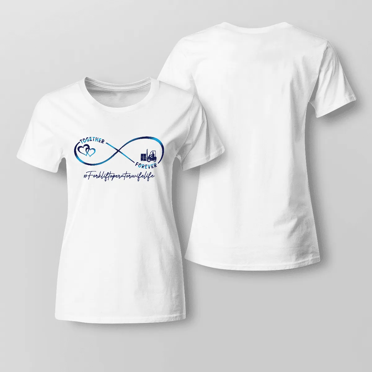 “Stylish White T-Shirt for Forklift Operators #M300623FOREV1FFOOPY1