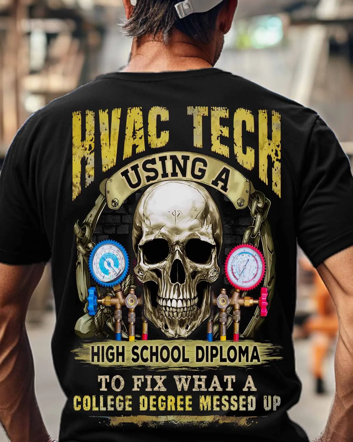 Awesome HVAC Tech using a high school diploma-T-shirt-#M310824DIPLO9BHVACZ8