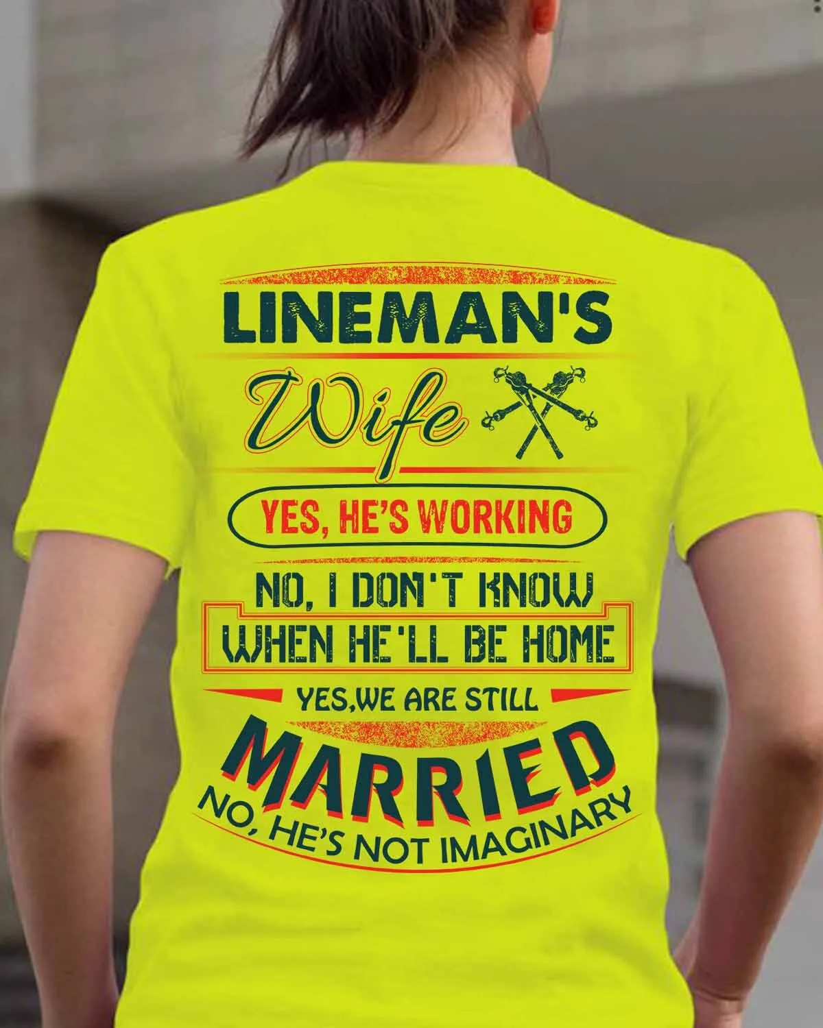 Show Your Support as a Lineman’s Wife with this Vibrant Yellow T-Shirt #M290423MARRI11BLINEZ6