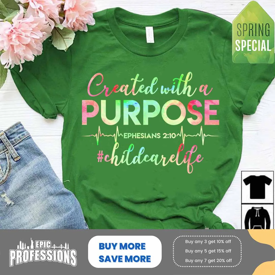Stay Stylish and Dedicated as a Childcare Provider with this Green T-Shirt #110323CREWI2FCHPRZ4