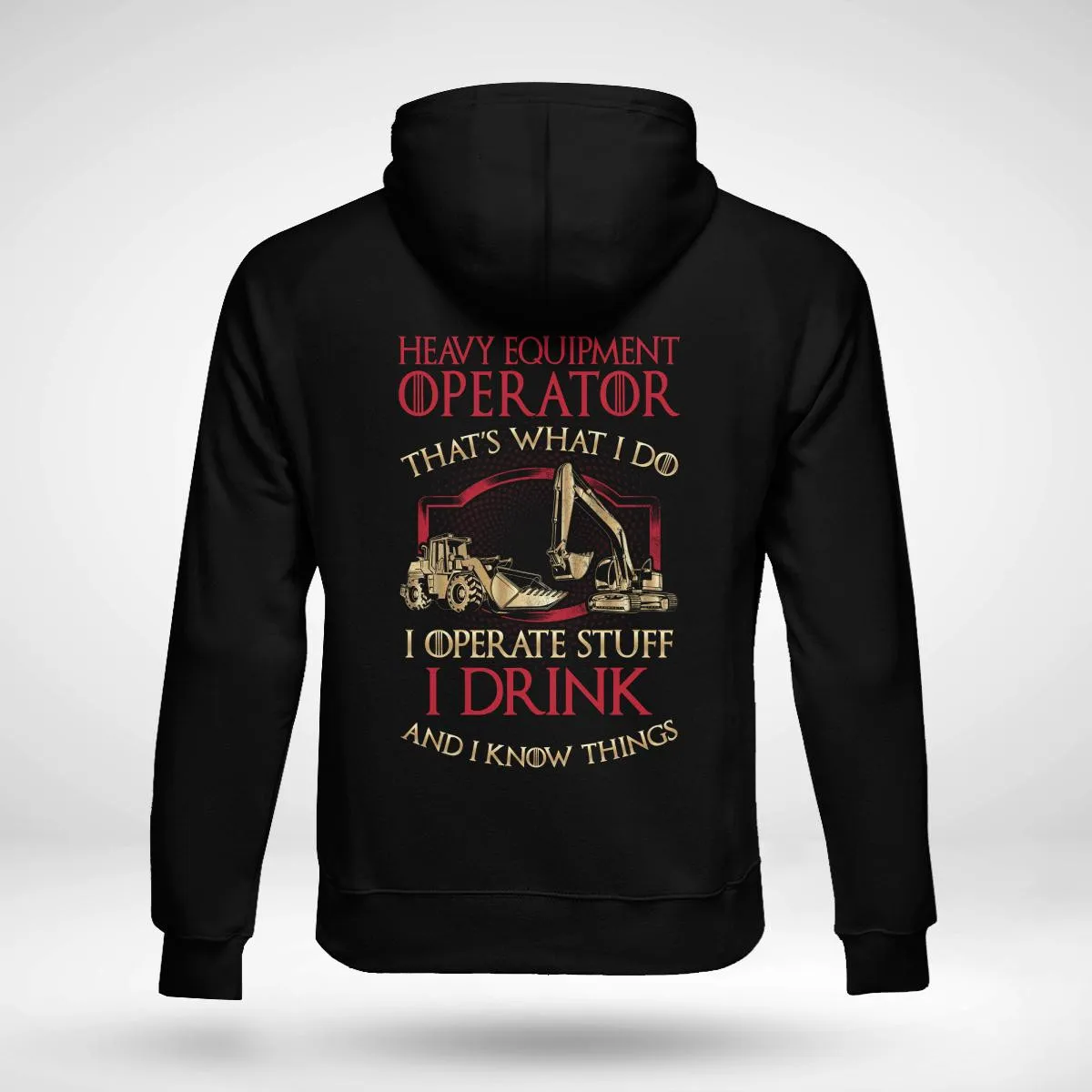 Stay Warm and Stylish as a Heavy Equipment Operator with our Black Hoodie #051022IKNOTH1BHEOZ6