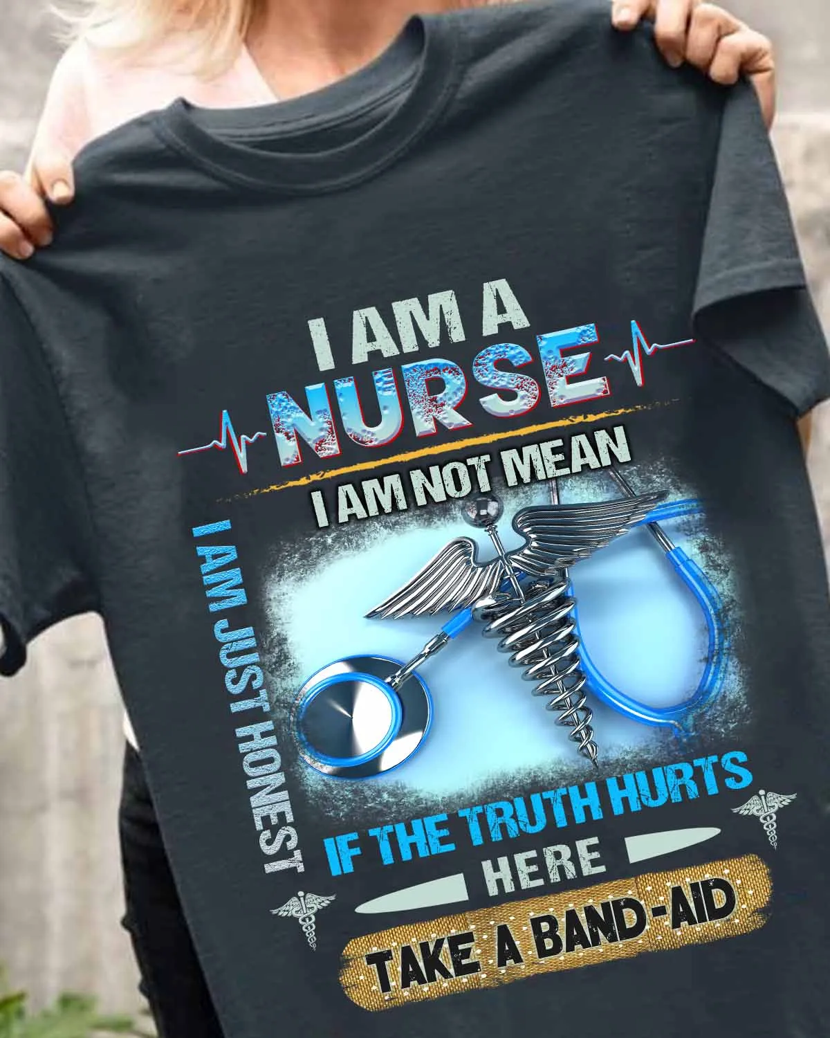 I am a Nurse-T-shirt-#F020424BANDAID2FNURSZ2