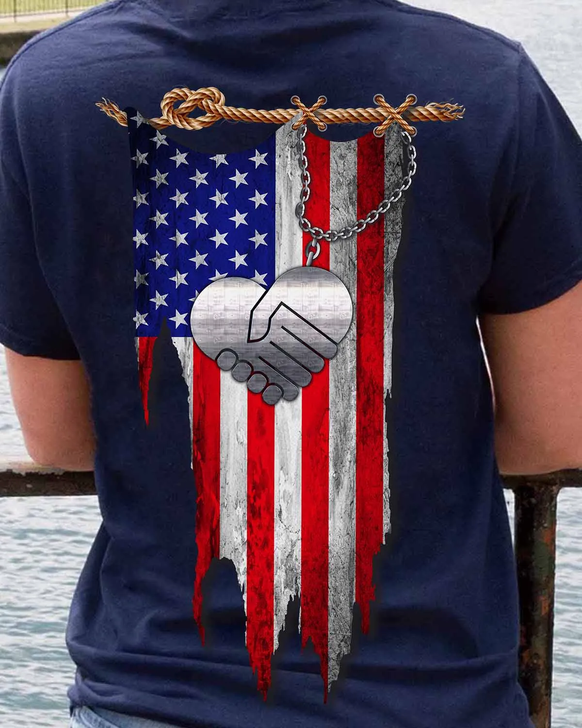 Celebrate Caregivers with a Patriotic Touch | Blue T-shirt for Caregivers #F110423USFLA25XBCAREZ4