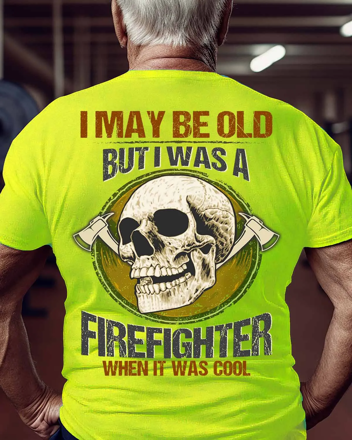 “Stylish Yellow Firefighter T-Shirt #M170623WASCO5BFIREZ8
