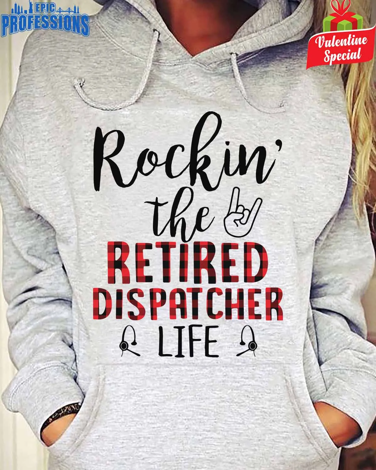Rockin’ the Retired Dispatcher Life Black Hoodie | Epic Professions #170123ROCKTHE3FDISPZ4