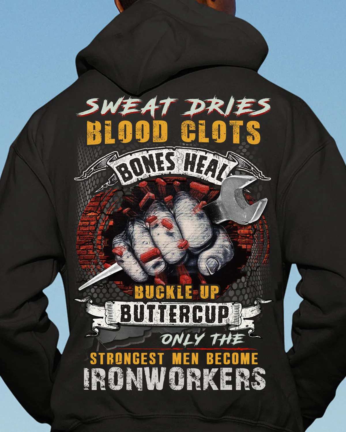 Strongest men become Ironworker-Hoodie -#M200923BUCUP7BIRONZ6
