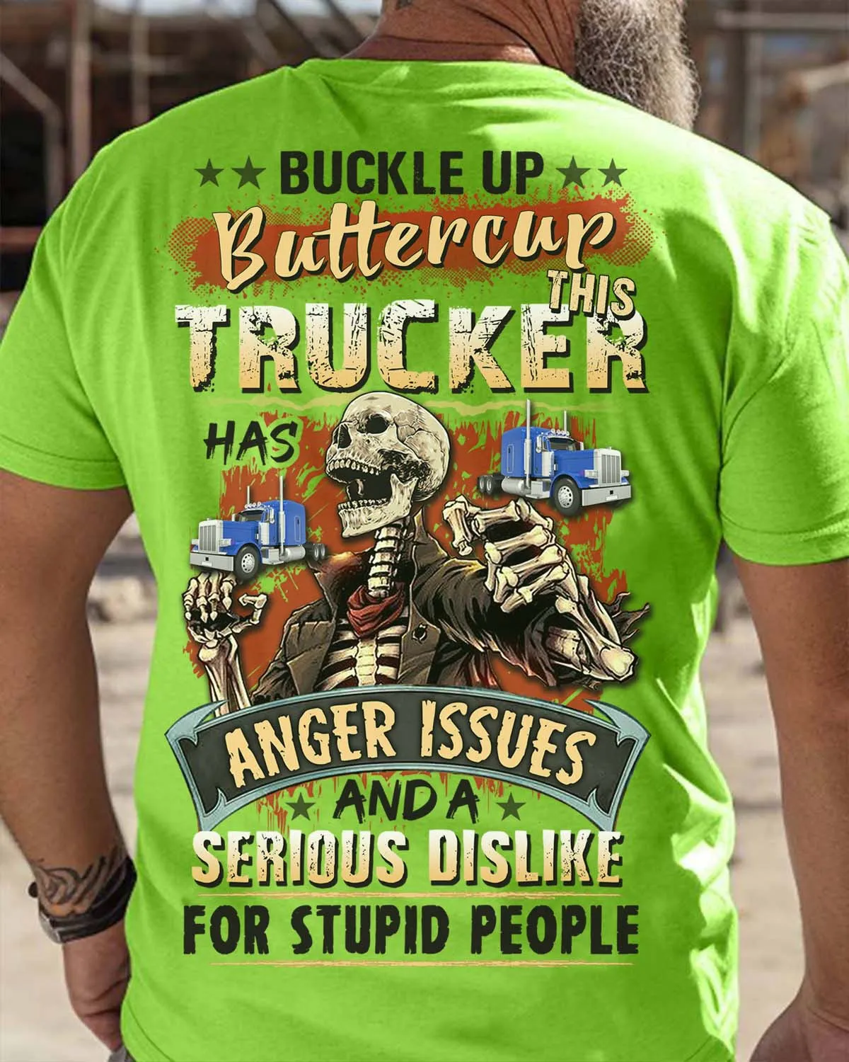 This Trucker Has Anger Issues-T-shirt-#M050624BUCUT6BTRUCZ6