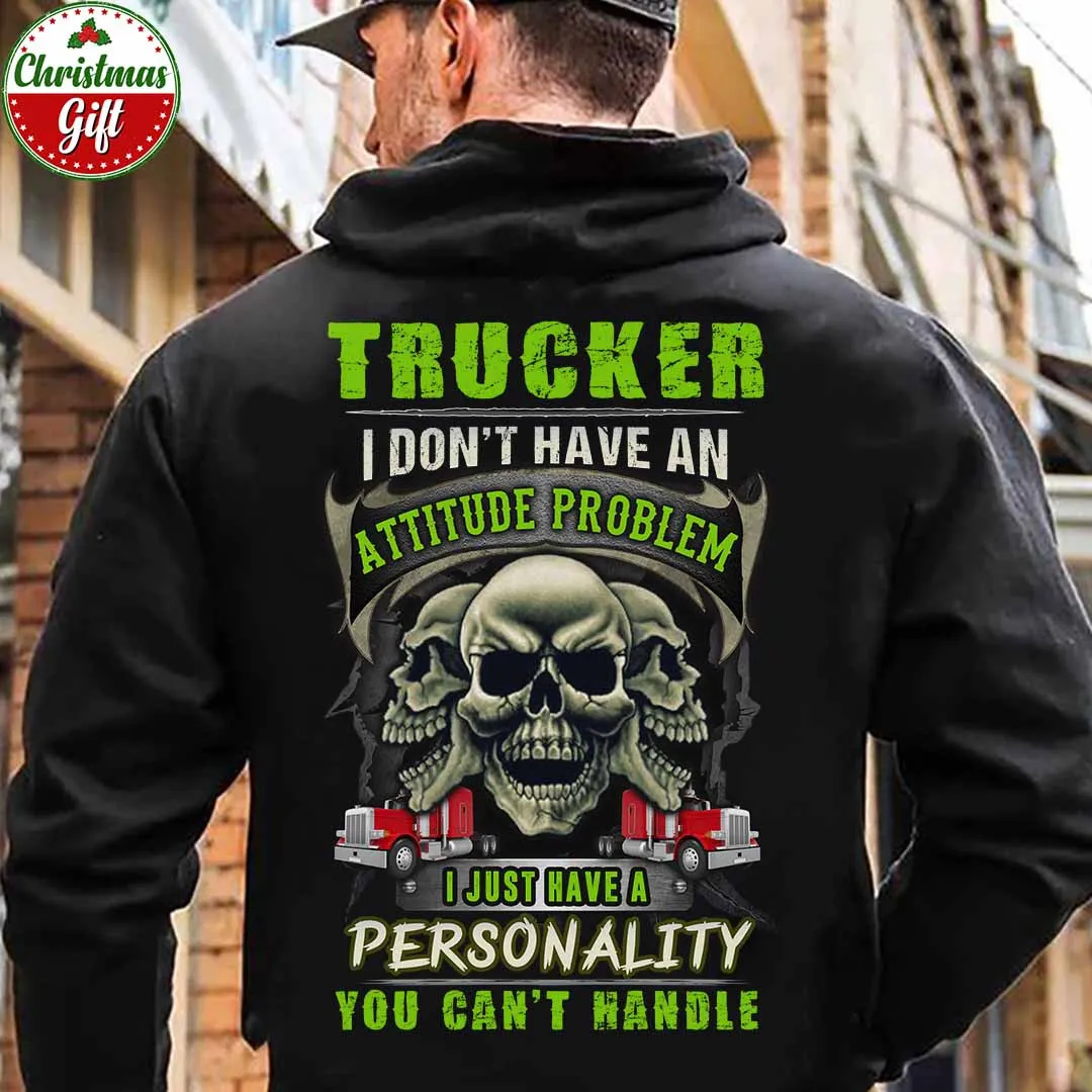 Trucker Black Hoodie – Embrace Your Personality | Perfect for Truck Drivers #101122ATITUDE4BTRUCZ6