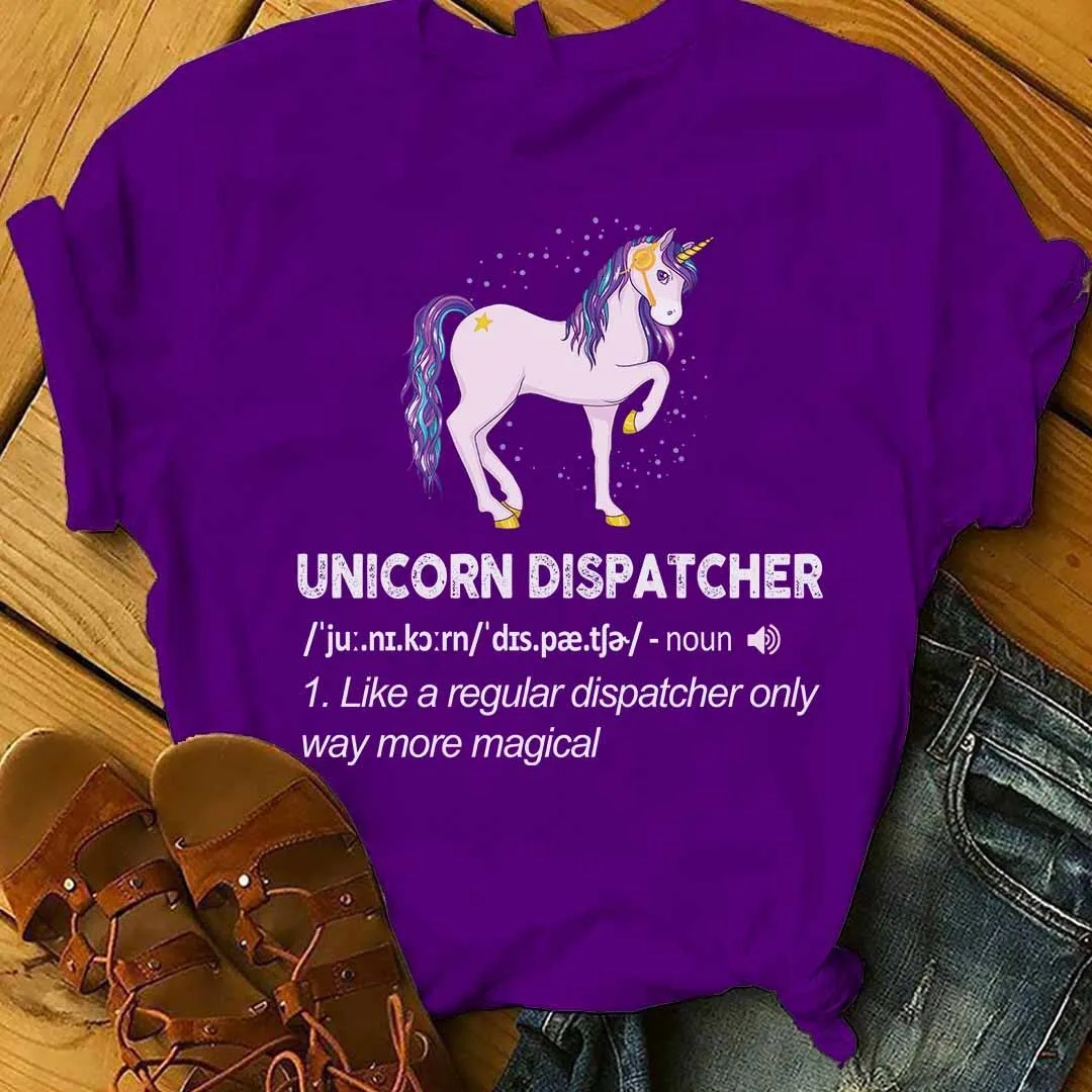 Unicorn Dispatcher T-Shirt | Fun and Magical Cotton Tee for Dispatchers #090922MORMA1FDISPAP