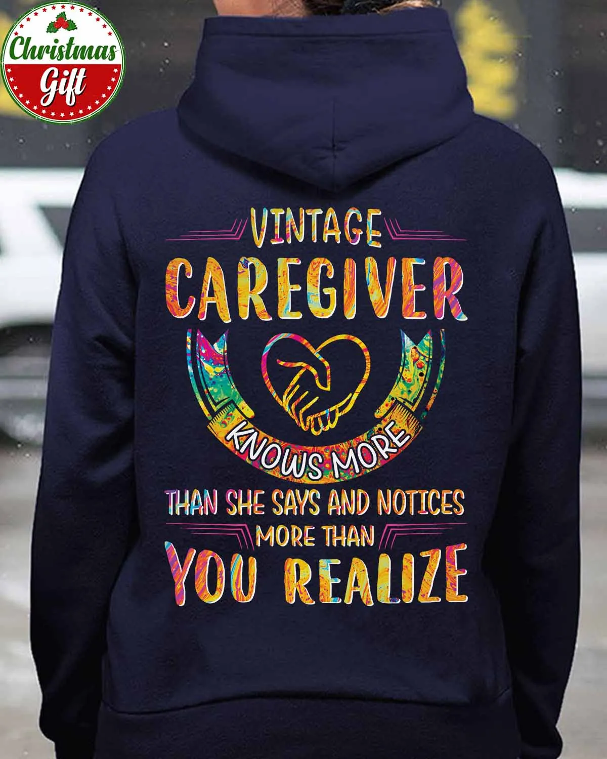 Vintage Caregiver Hoodie | Meaningful Graphic Design for Caregivers #031122VINTA9BCAREZ4
