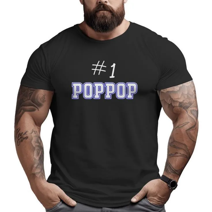 1 Pop Pop Grandfather Apparel Granddad American Gramps Big and Tall Men T-shirt