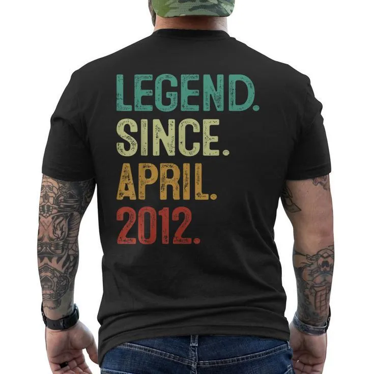 11 Years Old Legend Since April 2012 11Th Birthday Men’s Back Print T-shirt