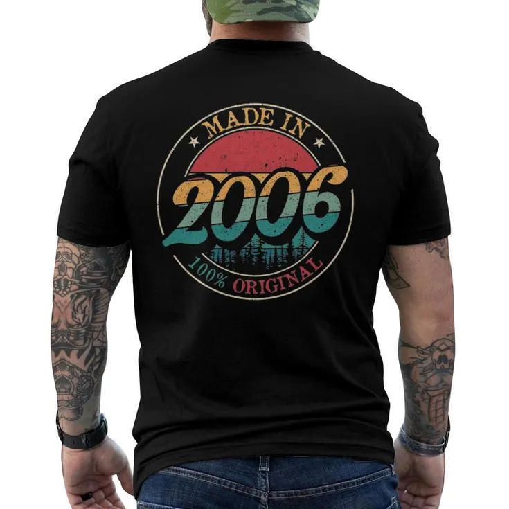 14 Years Old Birthday Vintage Made In 2006 100 Original Men’s Crewneck Short Sleeve Back Print T-shirt